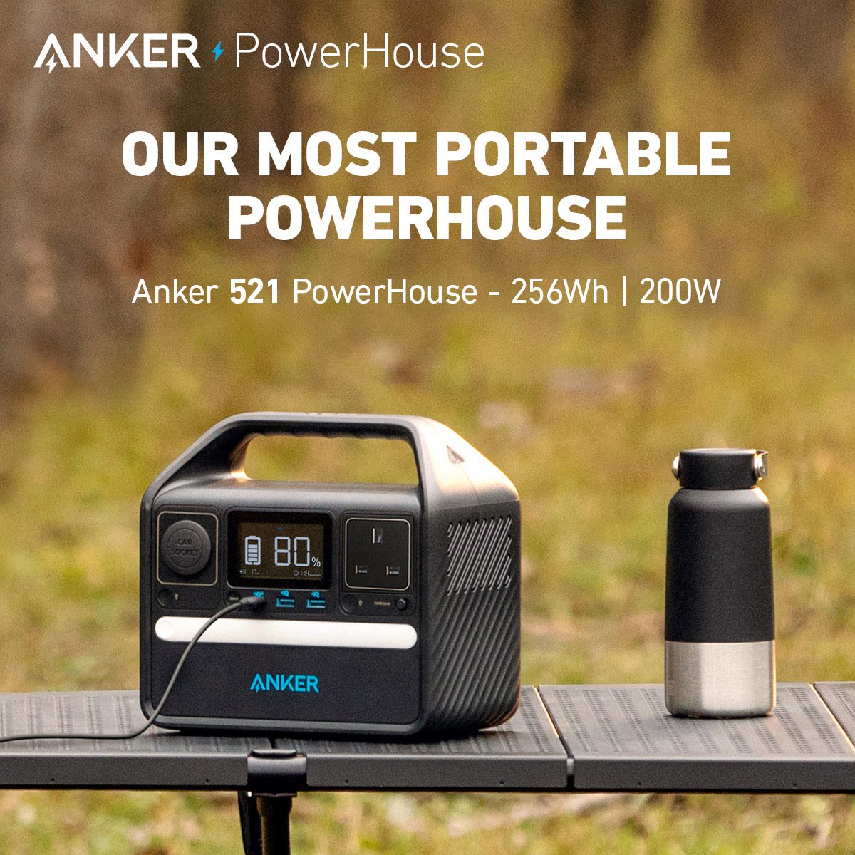 Anker 521 Portable Power Station (PowerHouse 256Wh) - PET